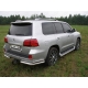 Защита задняя двойные уголки 76-42 мм ТСС для Lexus LX-570 2007-2012