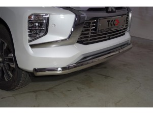 Защита передняя нижняя (овальная) 75х42 мм для Mitsubishi Pajero Sport III Рестайлинг 2019 – н.в.  MITPASPOR21-16